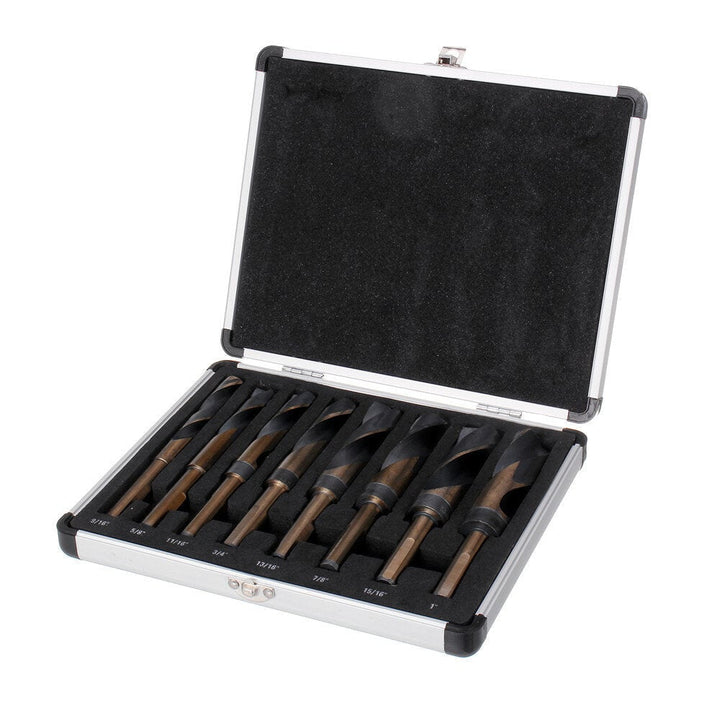 8pcs 1,2 Inch Shank HSS 4241 Twist Drill Bit Set 9,16 to 1 Inch Twist Drill for Wood Metal Image 1