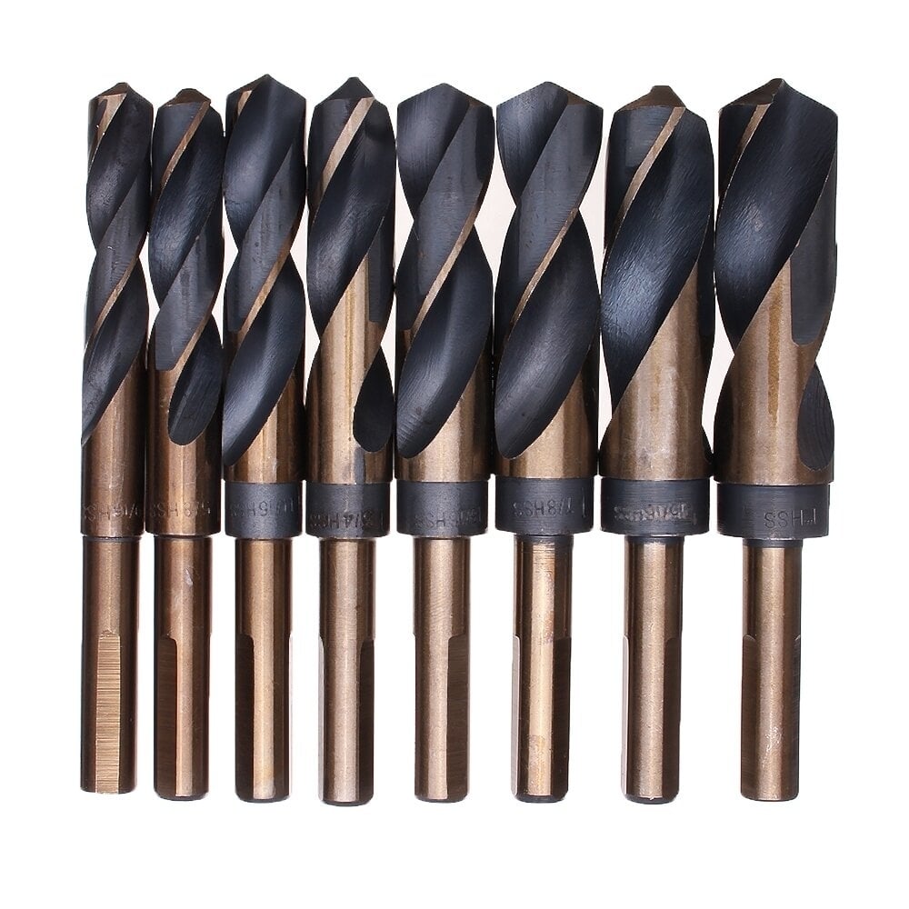 8pcs 1,2 Inch Shank HSS 4241 Twist Drill Bit Set 9,16 to 1 Inch Twist Drill for Wood Metal Image 1