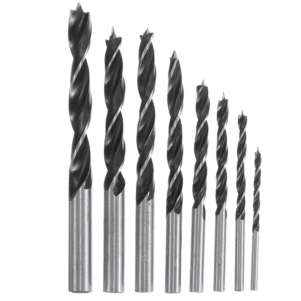 8pcs 3-10mm Carbon Steel Working Auger Drill Woodworking Tool Twist Drill Bit Set Image 1