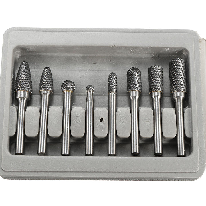 8pcs Carbide Rotary Burr Set 1,4 Inch Shank File Power Tool Image 1