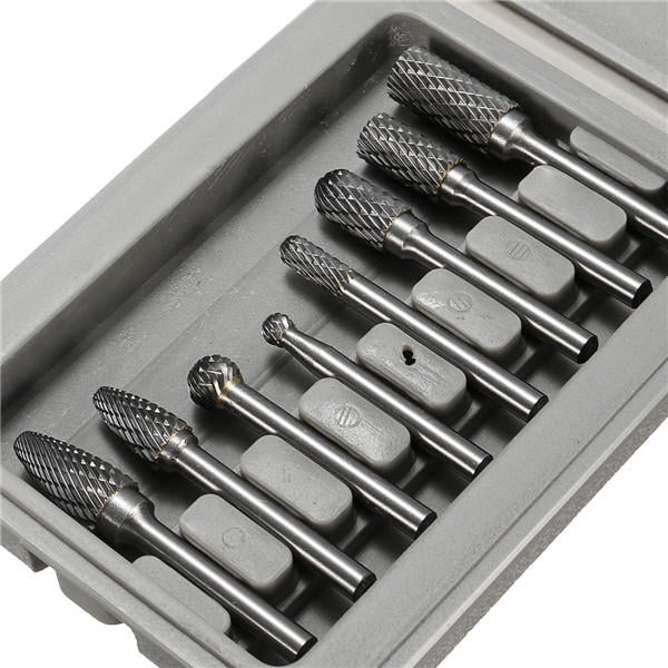 8pcs Carbide Rotary Burr Set 1,4 Inch Shank File Power Tool Image 2