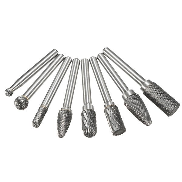 8pcs Carbide Rotary Burr Set 1,4 Inch Shank File Power Tool Image 3