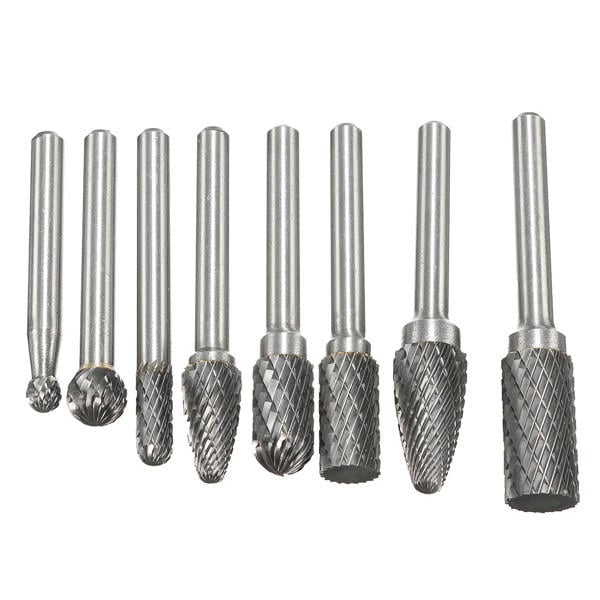 8pcs Carbide Rotary Burr Set 1,4 Inch Shank File Power Tool Image 5