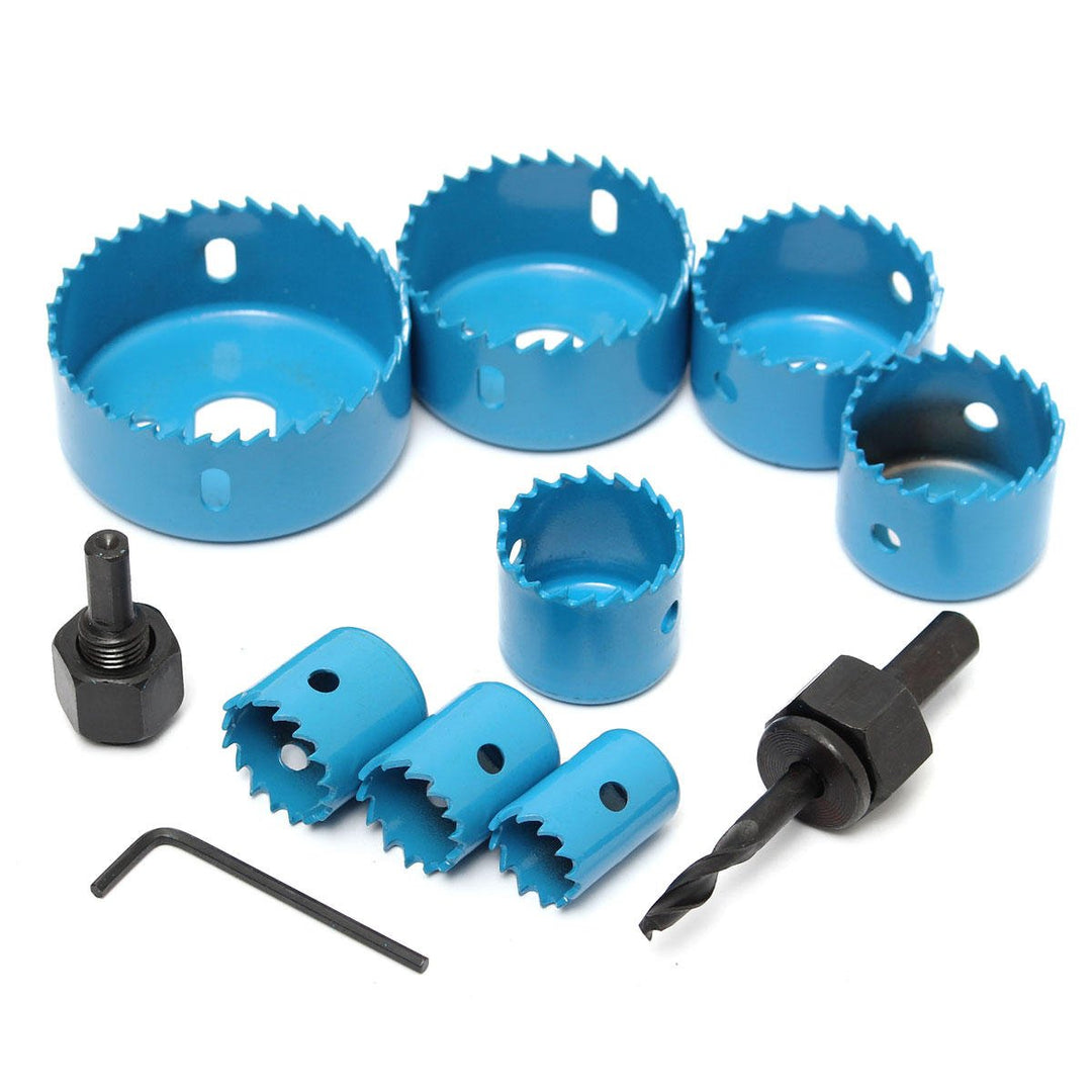 8pcs Blue Hole Saw Cutter Set with Hex Wrench Wood Alloy Iron Cutter for Woodworking Image 11