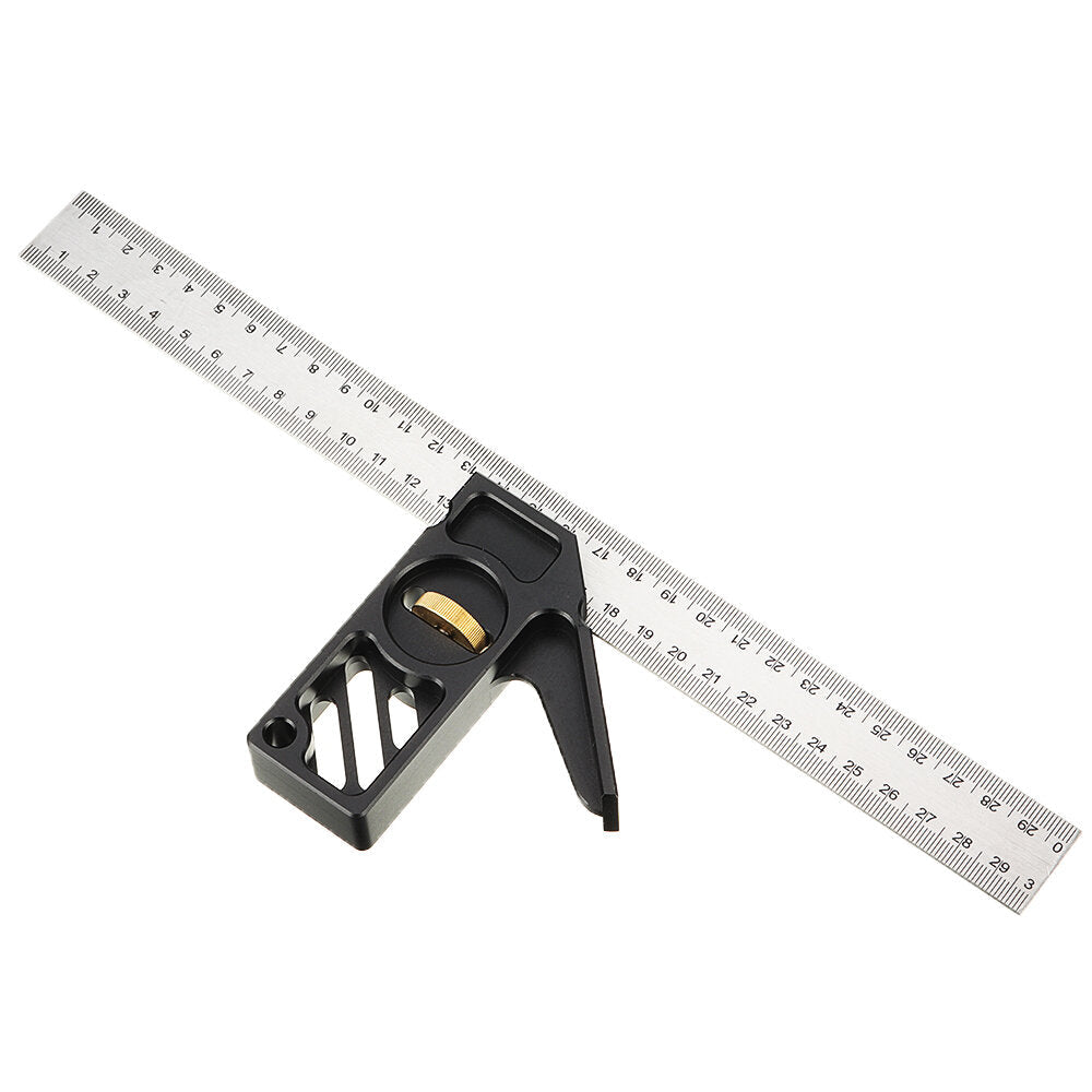 Adjustable 300mm Aluminum Alloy Combination Square 45 90 Degree Angle Scriber Steel Ruler Woodworking Line Locator Ruler Image 1