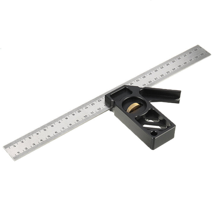 Adjustable 300mm Aluminum Alloy Combination Square 45 90 Degree Angle Scriber Steel Ruler Woodworking Line Locator Ruler Image 2