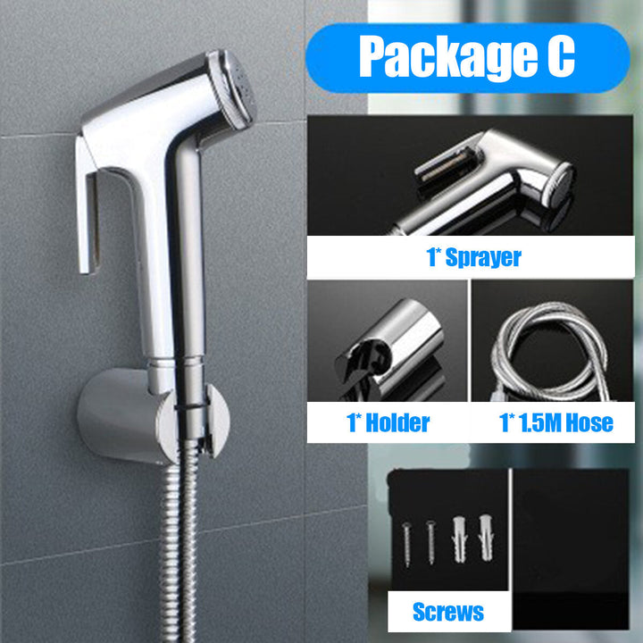 ABS Hand Held Bidet Spray Toilet Attachment Diaper Sprayer Hose Holder Bathroom Image 7