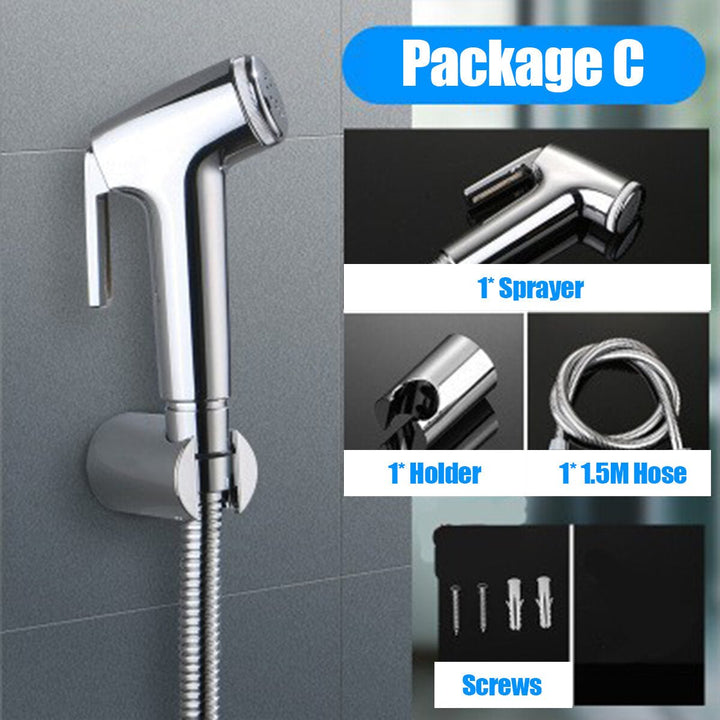 ABS Hand Held Bidet Spray Toilet Attachment Diaper Sprayer Hose Holder Bathroom Image 1