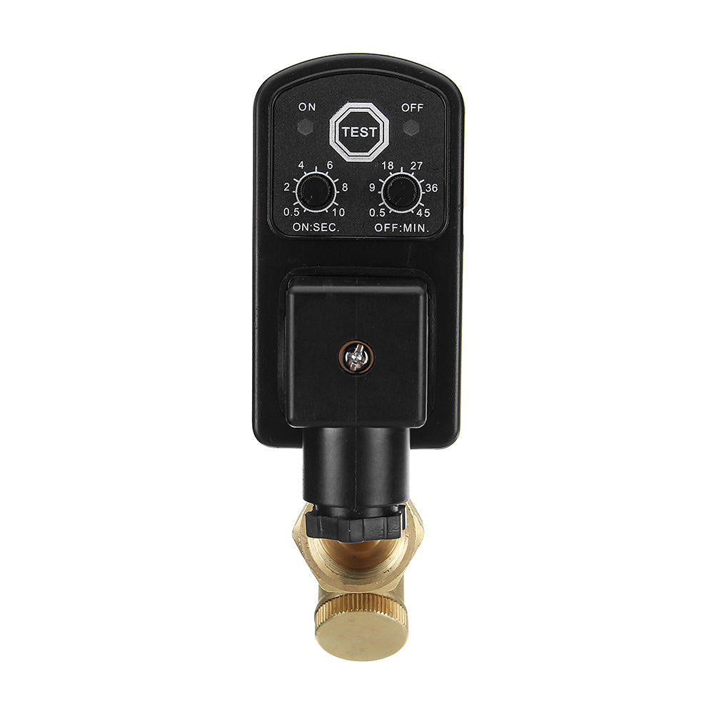 AC220V 1,2" Brass Electric Solenoid Automatic Timer Air Compressor Cold Dryer Drain Water Valve Image 4