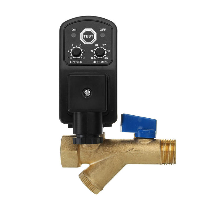 AC220V 1,2" Brass Electric Solenoid Automatic Timer Air Compressor Cold Dryer Drain Water Valve Image 6