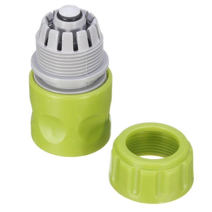 ABS Plastic Water Tap Hose Pipe Connector Quick Coupler with Stop Green Image 2