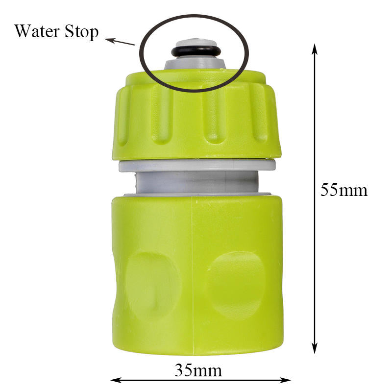 ABS Plastic Water Tap Hose Pipe Connector Quick Coupler with Stop Green Image 4