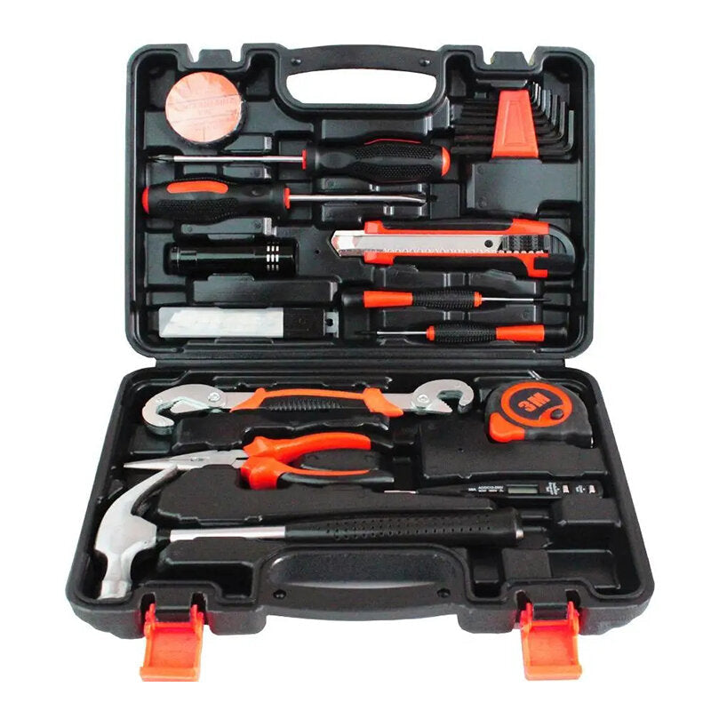 9,25,82,100 Pcs Household Repair Tool Kit Set Hammer Ruler Hand Tool Kit With Plastic Toolbox Image 2