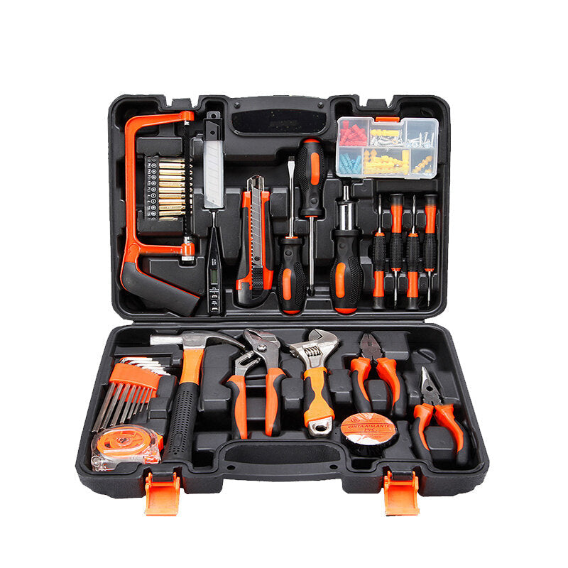 9,25,82,100 Pcs Household Repair Tool Kit Set Hammer Ruler Hand Tool Kit With Plastic Toolbox Image 3