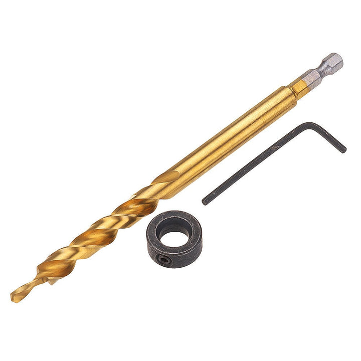 9.5mm Twist Step Drill Bit 3,8" Round,Hex Shank Drill for Woodworking Pocket Hole Jig Image 10