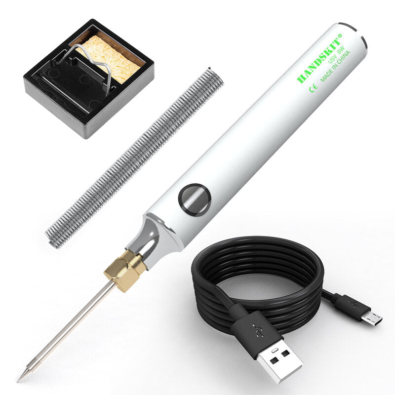 8W Soldering Iron 5V USB Charging Adjustable Temperature Electric Soldering Iron Kit with Soldering Stand Solderng Wire Image 1