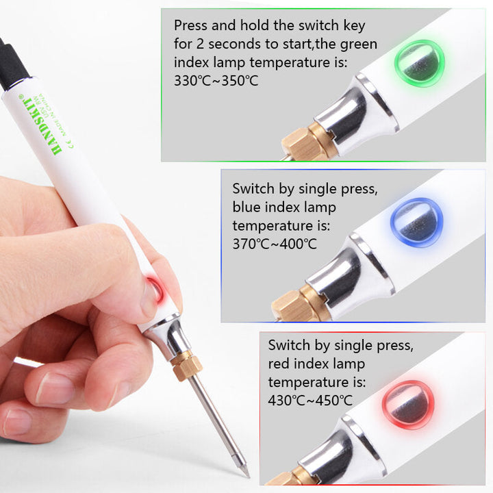 8W Soldering Iron 5V USB Charging Adjustable Temperature Electric Soldering Iron Kit with Soldering Stand Solderng Wire Image 6