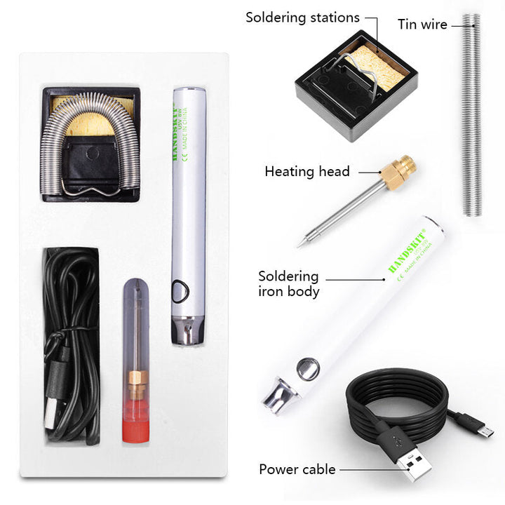 8W Soldering Iron 5V USB Charging Adjustable Temperature Electric Soldering Iron Kit with Soldering Stand Solderng Wire Image 10