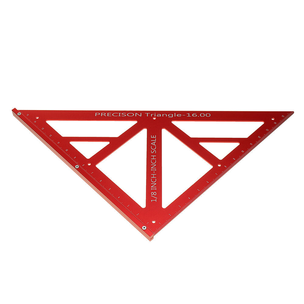 90,45 Degree Aluminum Alloy Multi-function Woodworking Triangle Ruler Inch Precision Triangle Ruler Image 2