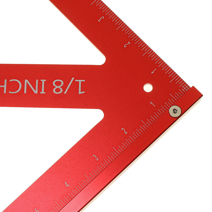 90,45 Degree Aluminum Alloy Multi-function Woodworking Triangle Ruler Inch Precision Triangle Ruler Image 5