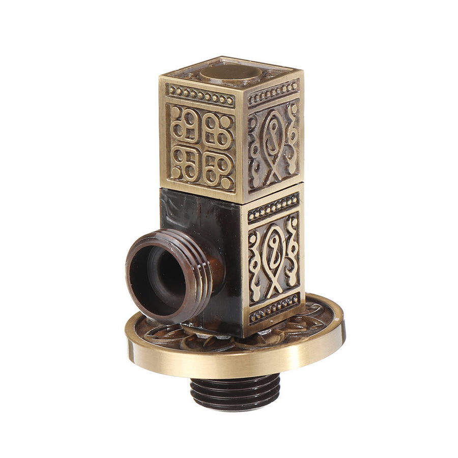 Antique Brass Triangle Valve Bathroom Accessory Brass Angle Stop Valves Filling Valves Square Type Image 1