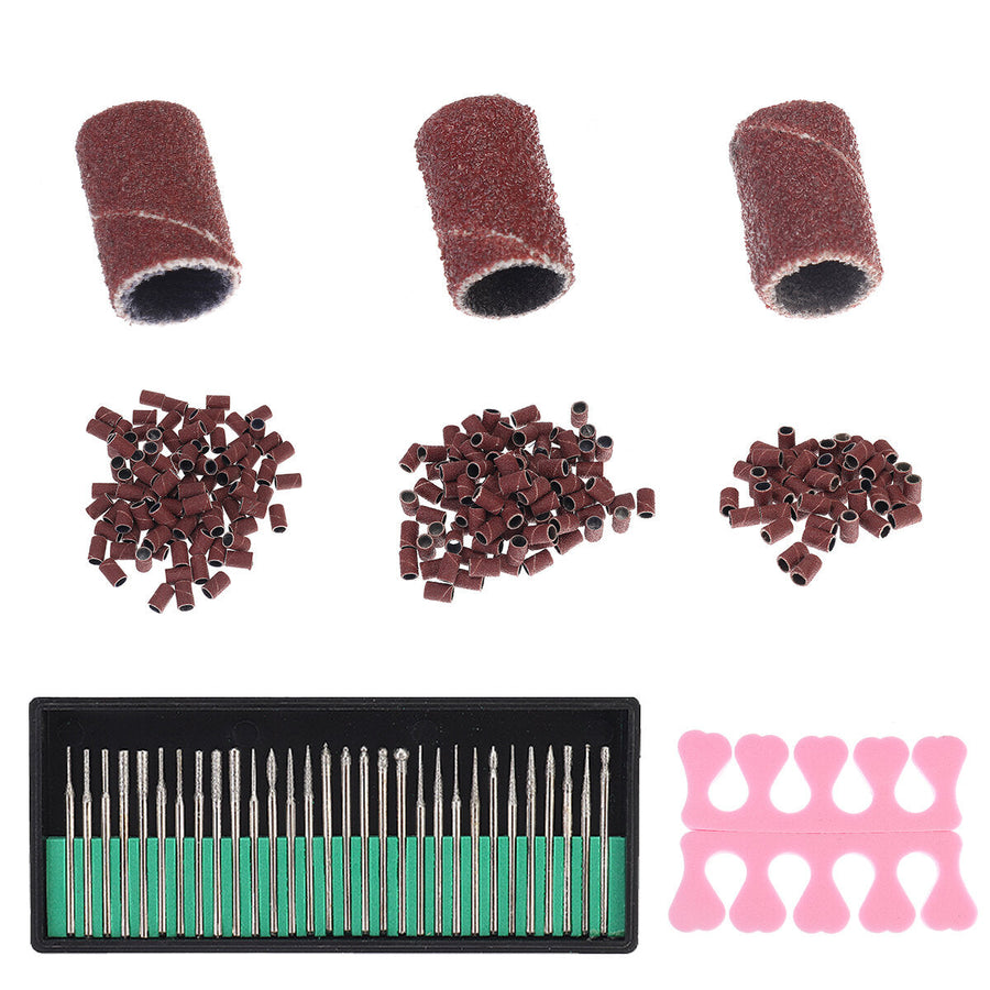 80-180 Grit Sanding Drum Sand Bands with Diamond Drill Bits Polishing Tool Image 1