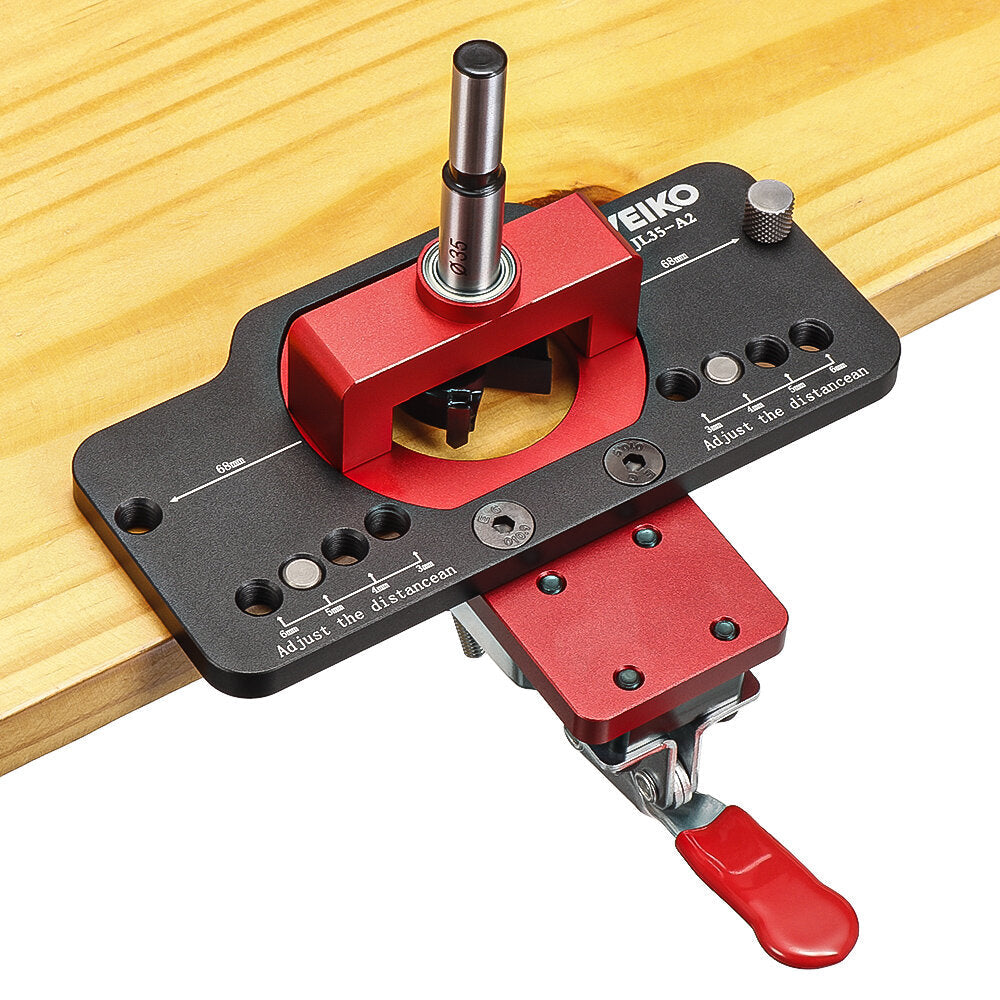 Aluminum Alloy 35MM Hinge Boring Hole Drill Guide Hinge Jig with Clamp For Woodworking Cabinet Door Installation Image 2