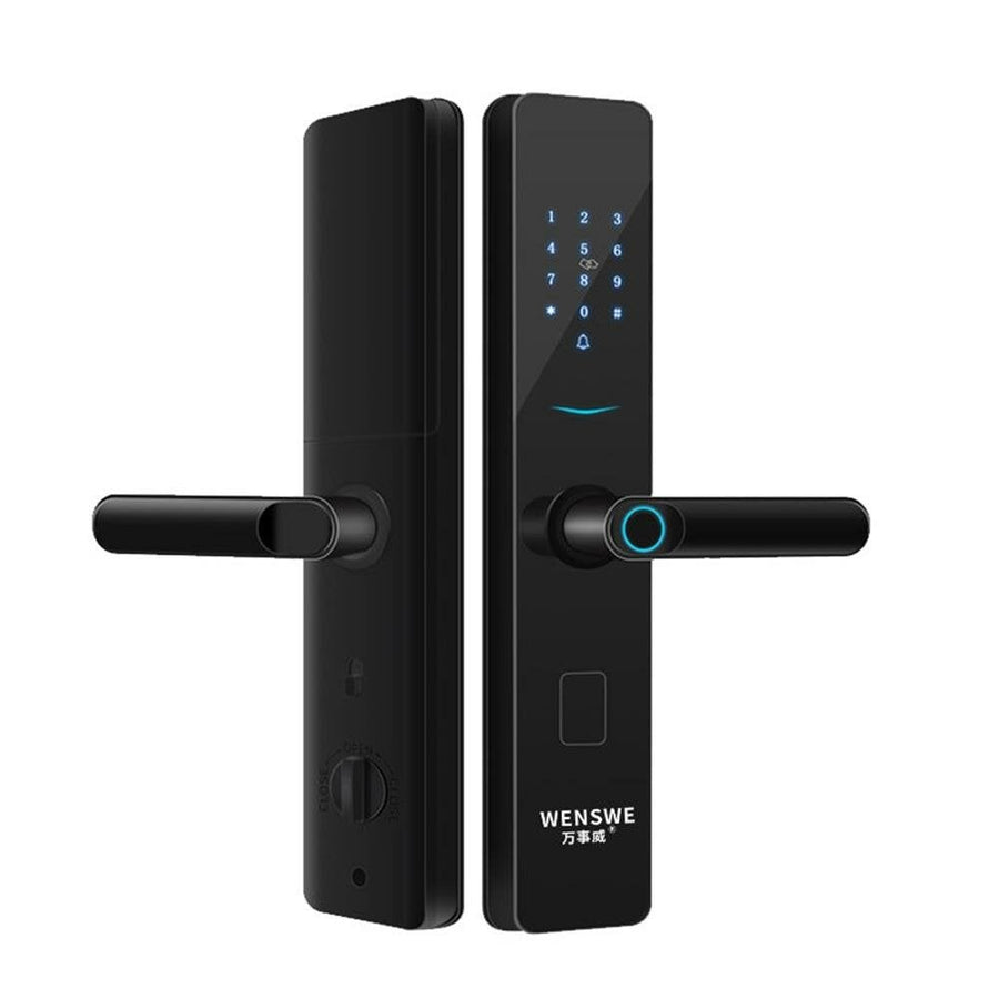 Aluminum Alloy Fingerprint Lock Household Anti-Theft Door Smart Lock With One Grip Electronic Code Lock Gemstone Black Image 1