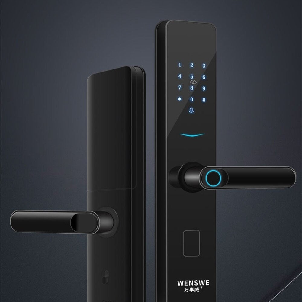 Aluminum Alloy Fingerprint Lock Household Anti-Theft Door Smart Lock With One Grip Electronic Code Lock Gemstone Black Image 3