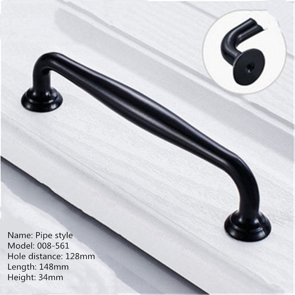 Aluminum Alloy Black Handles For Furniture Cabinet Knobs And Handles Kitchen Handles Drawer Knobs Cabinet Pulls Cupboard Image 1