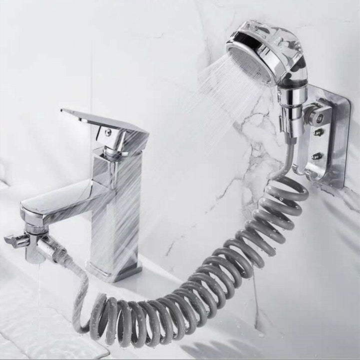 Bathroom Wash Face Basin Water Tap External Shower Head Toilet Hold Filter Flexible Hair Washing Faucet Rinser Extension Image 4