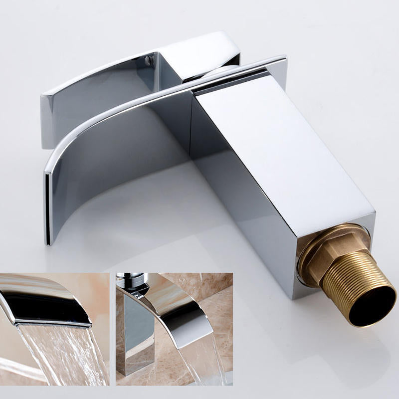 Bathroom Waterfall Sink Faucet Single Lever Mixer Tap Hot Cold Brass Faucets Image 5