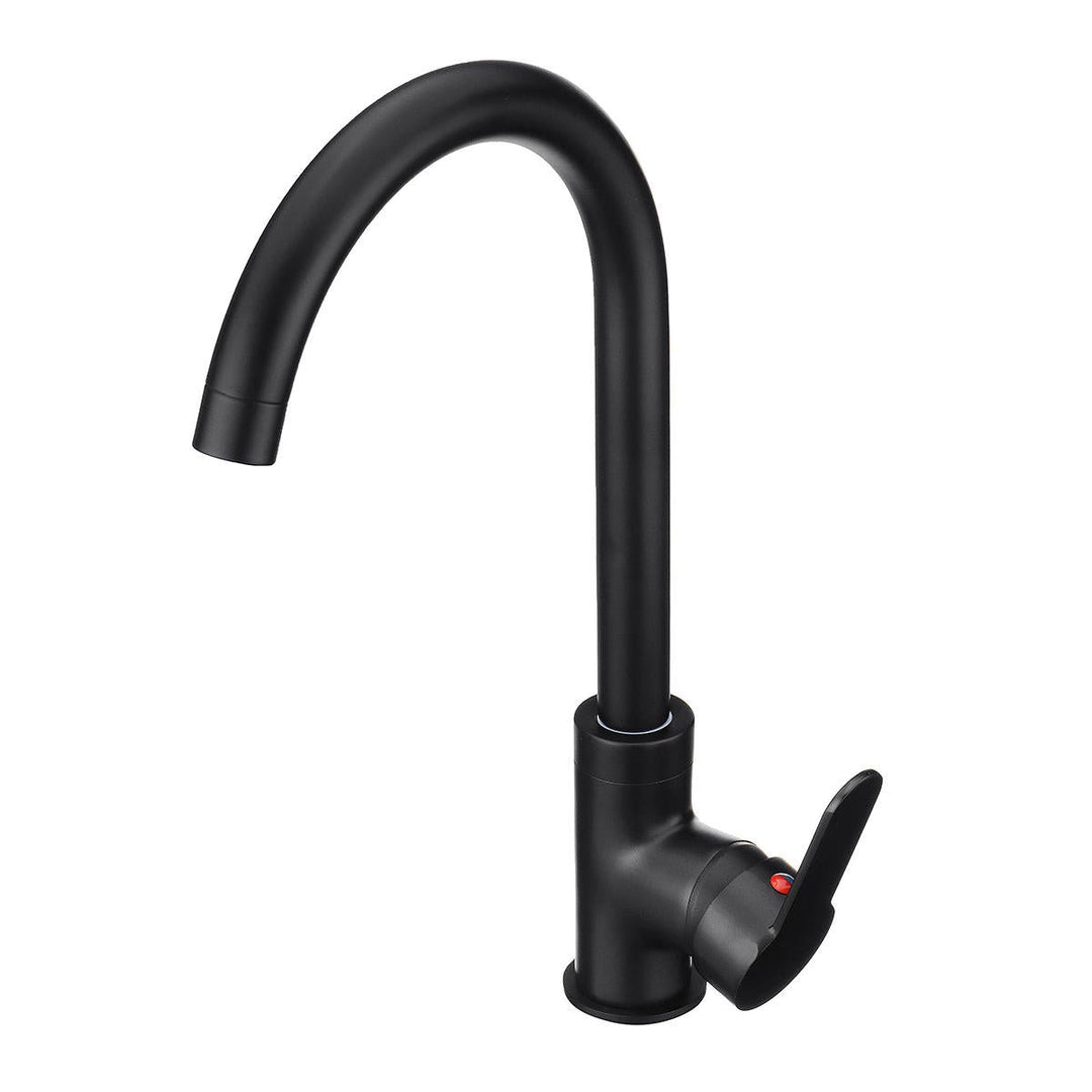 Black Copper Kitchen Faucet 360 Rotation Single Lever Hot and Cold Water Basin Sink Mixer Tap Image 3