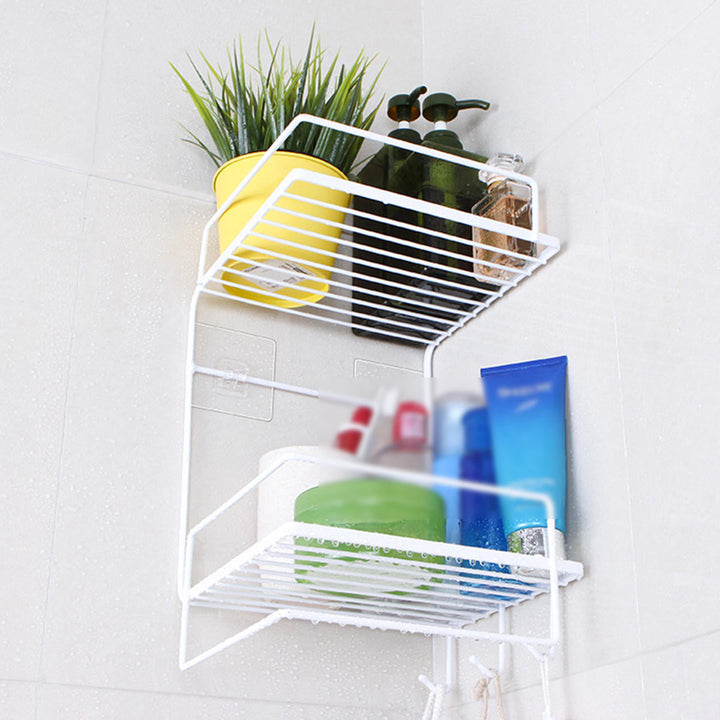 Bathroom Shelf Perforation-Free Wall-Mounted Kitchen Shelf Toilet Shelf Wall Corner Shelf Rack Image 6