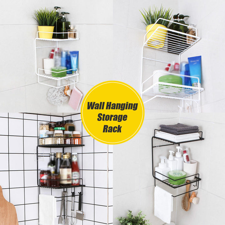 Bathroom Shelf Perforation-Free Wall-Mounted Kitchen Shelf Toilet Shelf Wall Corner Shelf Rack Image 7