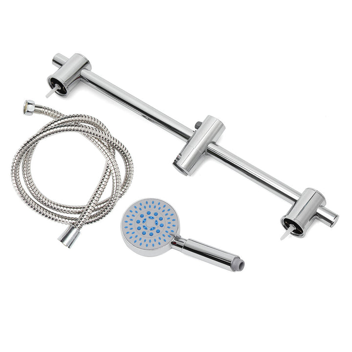 Bathroom Shower Head Riser Rail Bracket Handheld Holder Bar Chrome Image 10