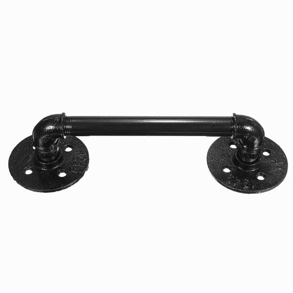 Black Iron Pipe Door Handle 29.5cm Threaded Pipe Drawer Pull with Screws Image 5