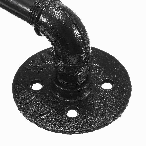 Black Iron Pipe Door Handle 29.5cm Threaded Pipe Drawer Pull with Screws Image 6