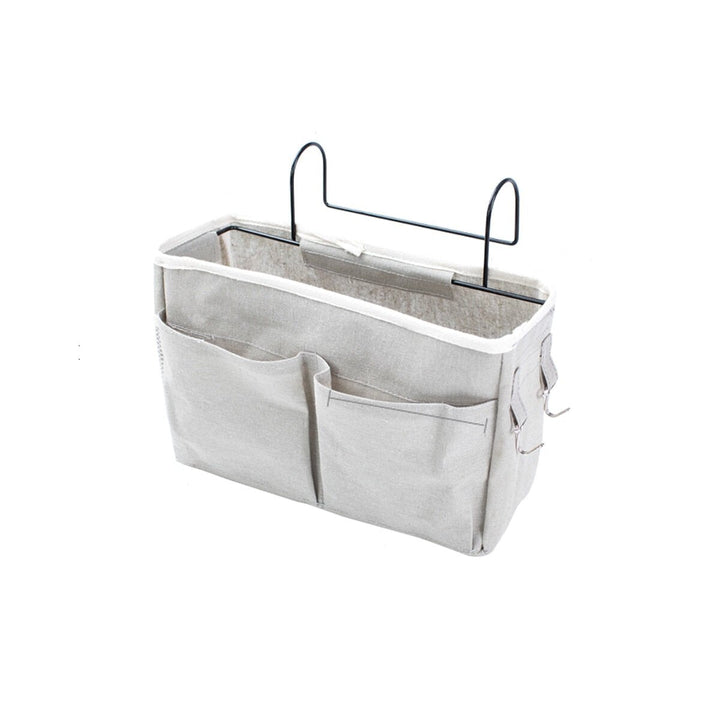 Bedside Hanging Basket Canvass Pocket Sundry Storage Bag Large-capacity Organizer Image 1