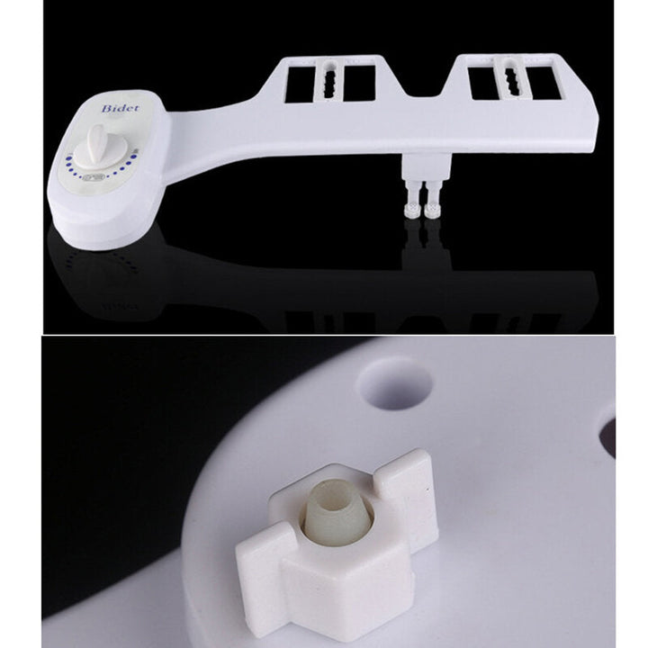 Bidet White Double-head Attachment Portable Manual Plastic Toilet Image 8