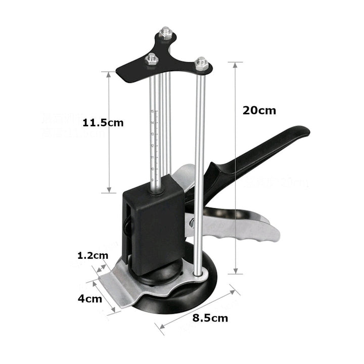 Black Metal Plastic Handle Single,Three Column Round Bottom Height Adjuster Manual Lifting Positioning Tool Image 4