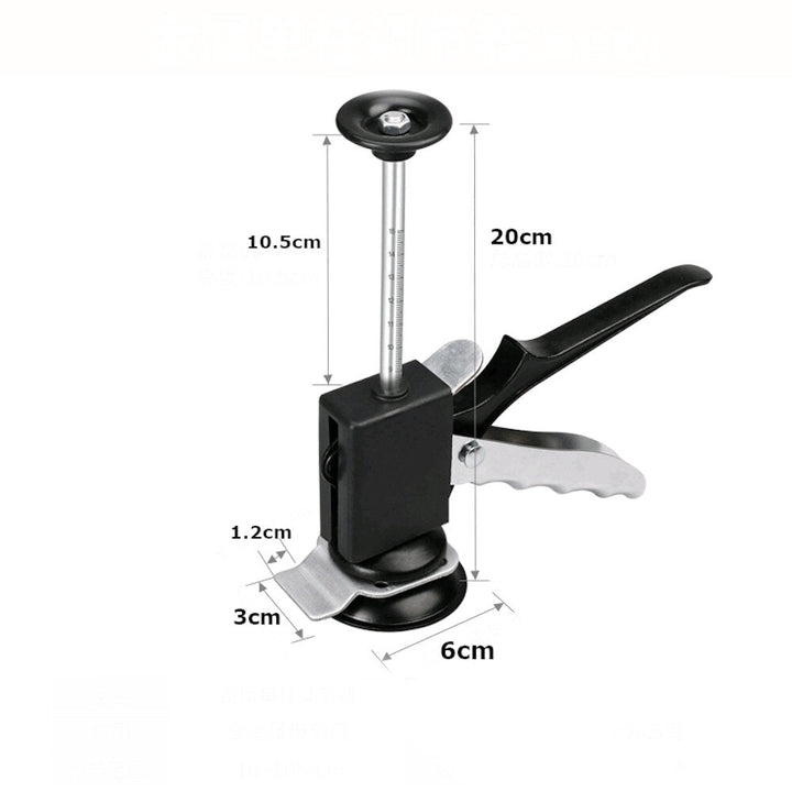 Black Metal Plastic Handle Single,Three Column Round Bottom Height Adjuster Manual Lifting Positioning Tool Image 5