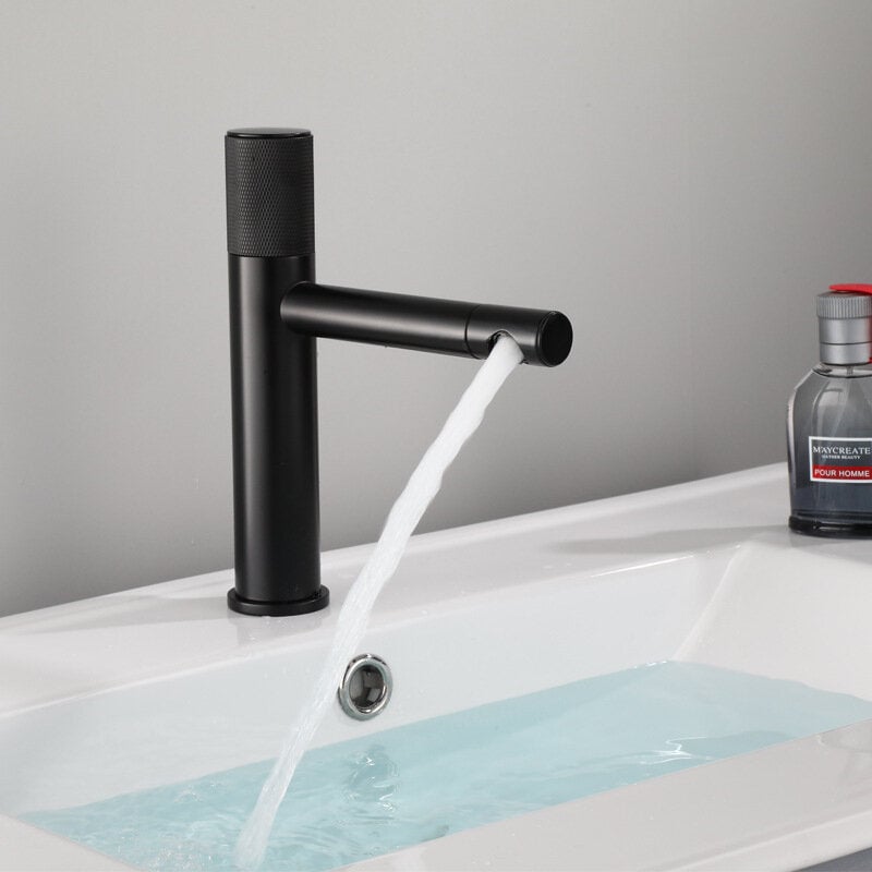 Black Silver Swive Spout Basin Faucet Bathroom Vessel Sink Mixer Tap Single Lever 360 Rotate Hot Cold Water Image 3