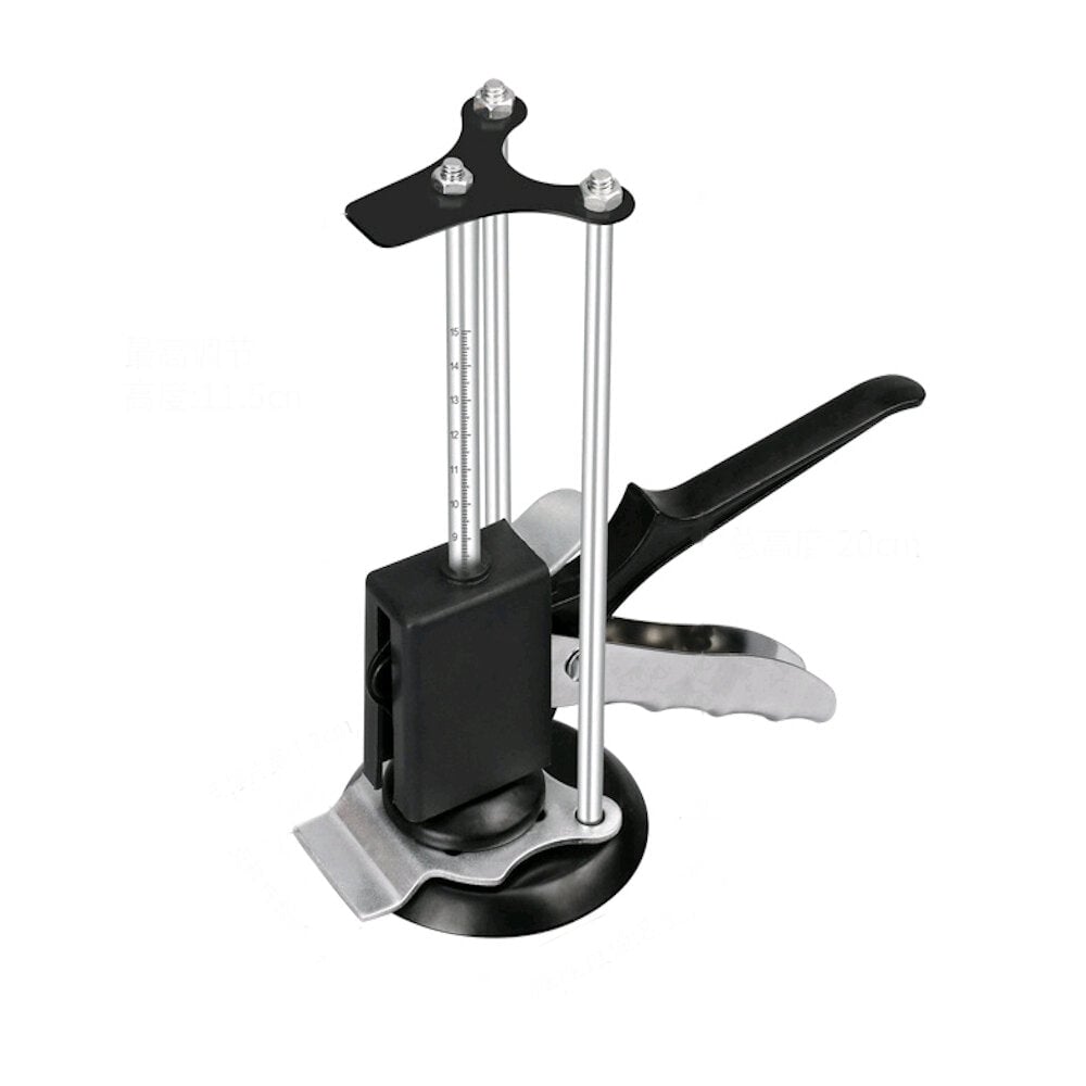 Black Metal Plastic Handle Single,Three Column Round Bottom Height Adjuster Manual Lifting Positioning Tool Image 1