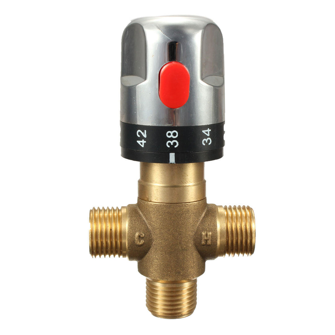 Brass Thermostatic Valve Temperature Mixing Valve For Wash Basin Bidet Shower Image 1