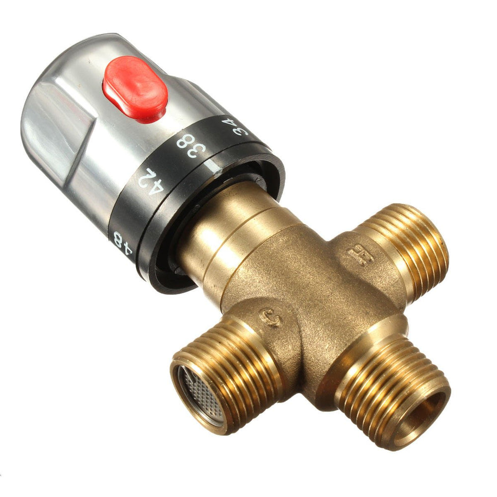 Brass Thermostatic Valve Temperature Mixing Valve For Wash Basin Bidet Shower Image 2