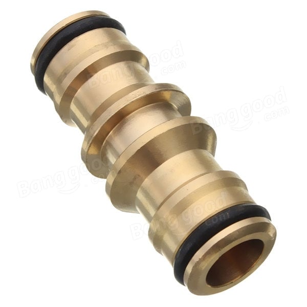 Brass Two-way Quick Joint Hose Connector Fitting For Wash Car Pipe Garden Water Hose Image 1