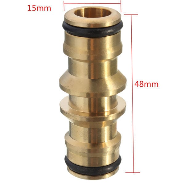 Brass Two-way Quick Joint Hose Connector Fitting For Wash Car Pipe Garden Water Hose Image 2