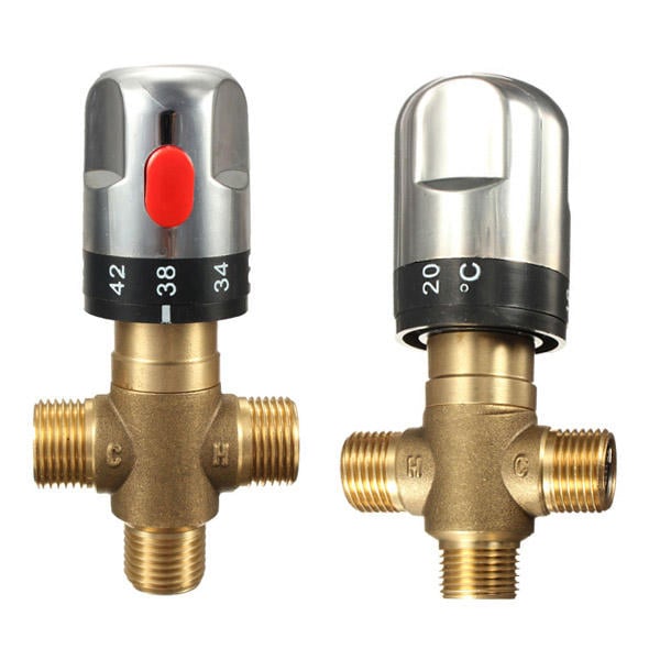 Brass Thermostatic Valve Temperature Mixing Valve For Wash Basin Bidet Shower Image 9