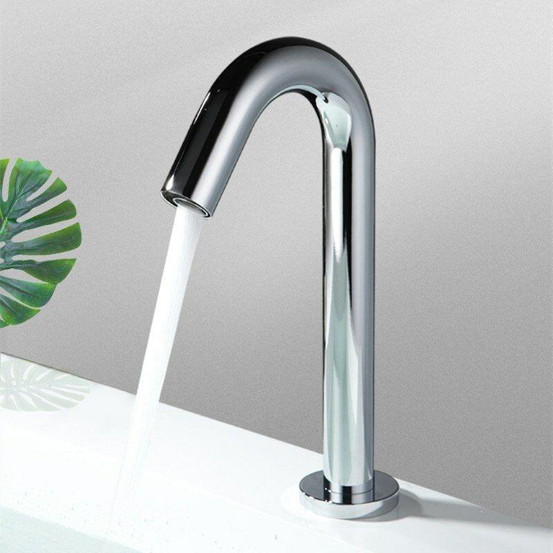 Automatic Infrared Sink Faucet Touchless Free Sensor Handfree Water Saving Inductive Electric Basin Image 4